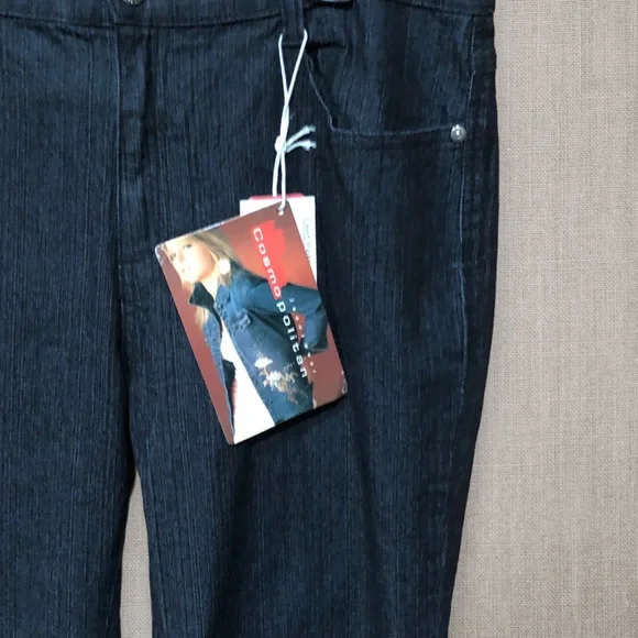 New Cosmopolitan JeansWear Embroidered Blackest Blue High Rise Boot Cut Jeans 14 - Picture 4 of 14